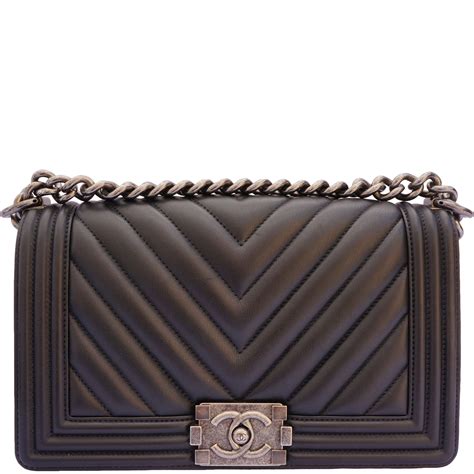 chanel boy bag dark green chevron|Chanel boyfriend bag.